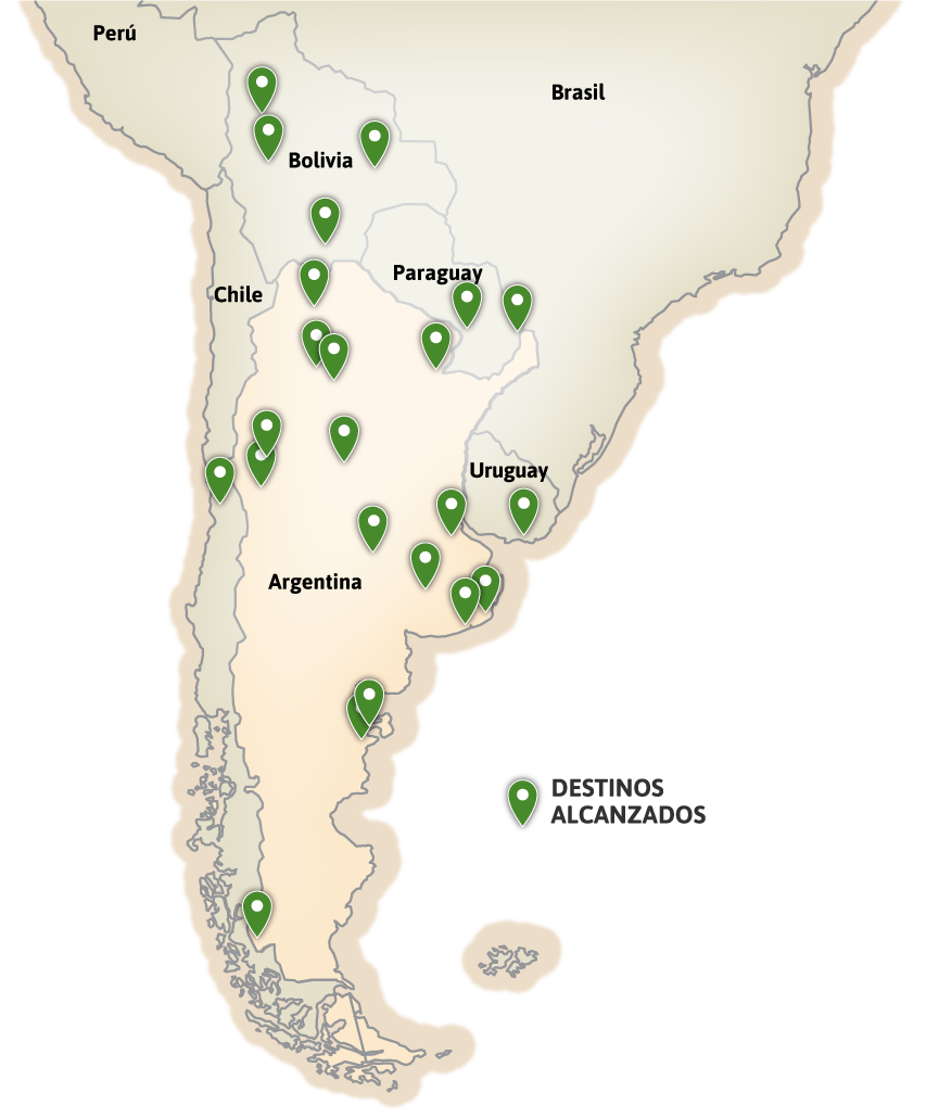 mapa de zonas de cobertura de Buriell Food Consulting